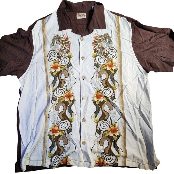 Tommy Bahama Vintage Relax Dragon & Floral Print Shirt, Men's XL - Picture 2 of 8